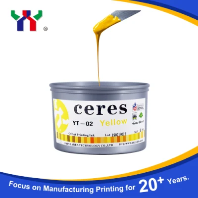 세레스 Yt-02 종이용 친환경 고광택 시트 오프셋 인쇄 잉크/훌륭한 솜씨를 지닌 양질의 대두 제품/천연 노란색